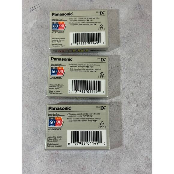 Panasonic SP 60 min - LP 90 min - DVC Digital Video Cassettes - New - Lot of 3 - Picture 2 of 2